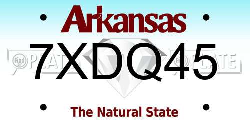 7XDQ45 Arkansas License Plate