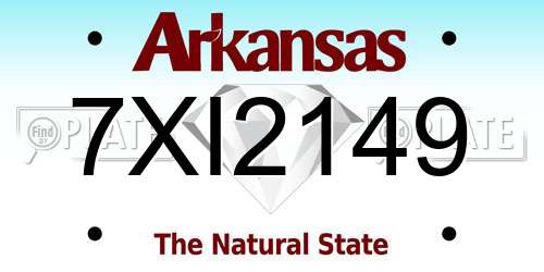 7XI2149 Arkansas License Plate