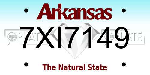 7XI7149 Arkansas License Plate
