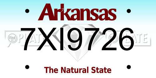 7XI9726 Arkansas License Plate