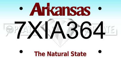 7XIA364 Arkansas License Plate