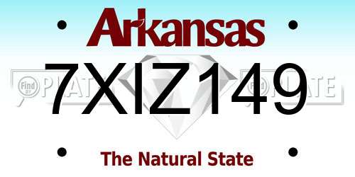 7XIZ149 Arkansas License Plate