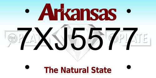 7XJ5577 Arkansas License Plate