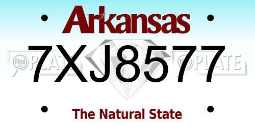 7XJ8577 Arkansas License Plate