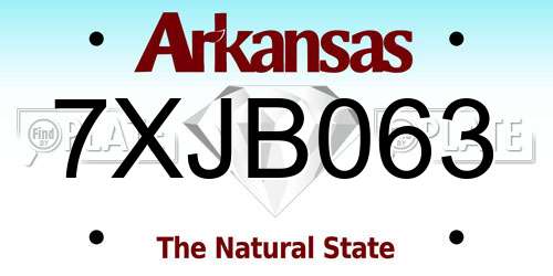7XJB063 Arkansas License Plate