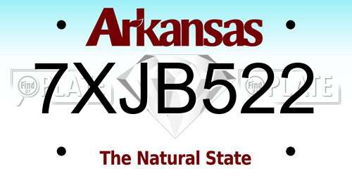 7XJB522 Arkansas License Plate