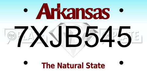 7XJB545 Arkansas License Plate