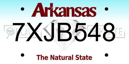 7XJB548 Arkansas License Plate