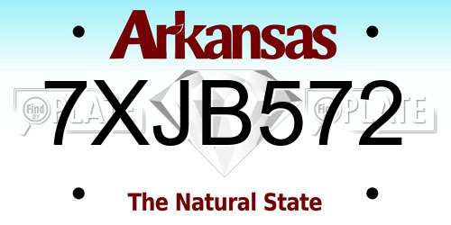 7XJB572 Arkansas License Plate