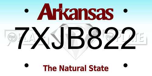 7XJB822 Arkansas License Plate