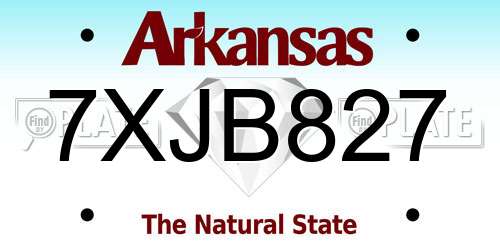 7XJB827 Arkansas License Plate
