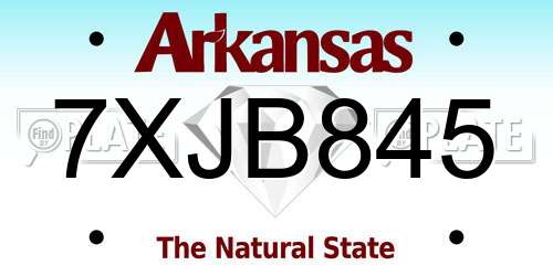 7XJB845 Arkansas License Plate