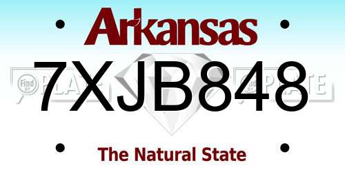 7XJB848 Arkansas License Plate