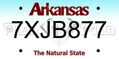 7XJB877 Arkansas License Plate