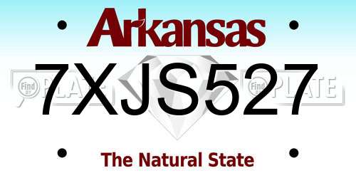 7XJS527 Arkansas License Plate