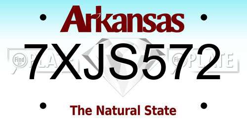 7XJS572 Arkansas License Plate