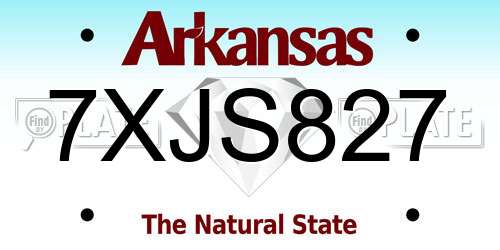7XJS827 Arkansas License Plate