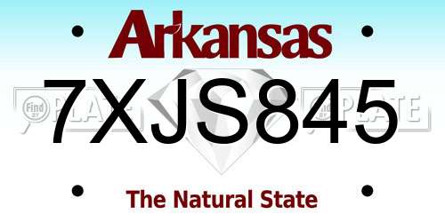 7XJS845 Arkansas License Plate