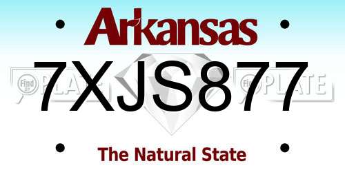 7XJS877 Arkansas License Plate