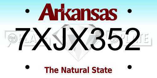 7XJX352 Arkansas License Plate