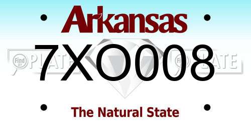 7XO008 Arkansas License Plate