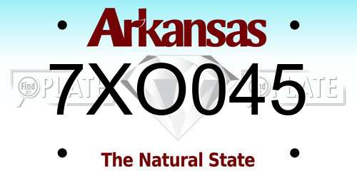 7XO045 Arkansas License Plate