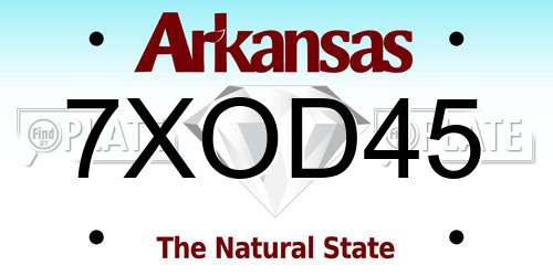 7XOD45 Arkansas License Plate