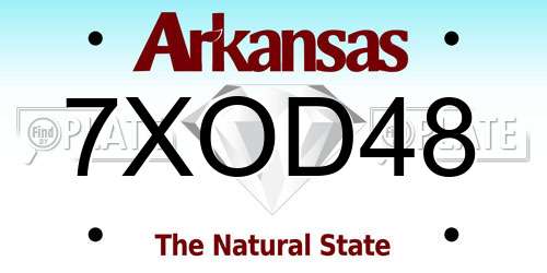 7XOD48 Arkansas License Plate
