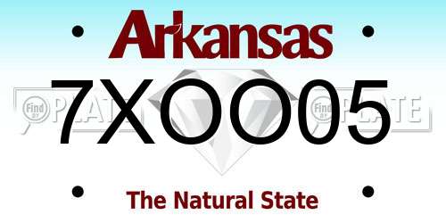 7XOO05 Arkansas License Plate