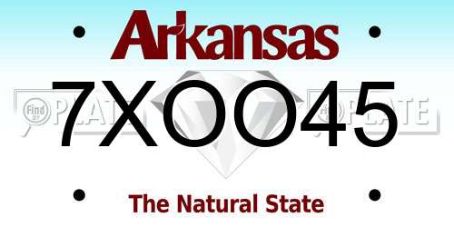 7XOO45 Arkansas License Plate