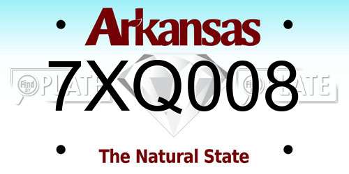 7XQ008 Arkansas License Plate