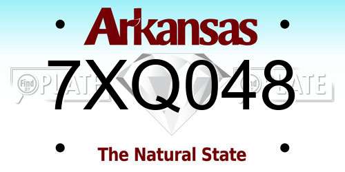 7XQ048 Arkansas License Plate