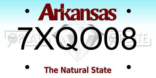 7XQO08 Arkansas License Plate