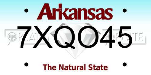 7XQO45 Arkansas License Plate