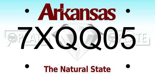 7XQQ05 Arkansas License Plate