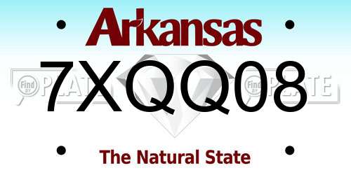 7XQQ08 Arkansas License Plate