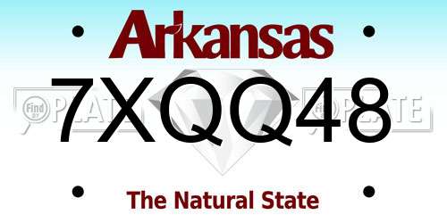 7XQQ48 Arkansas License Plate