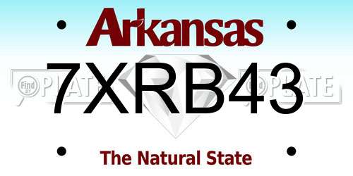 7XRB43 Arkansas License Plate