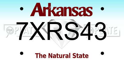 7XRS43 Arkansas License Plate