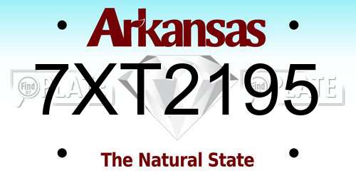 7XT2195 Arkansas License Plate