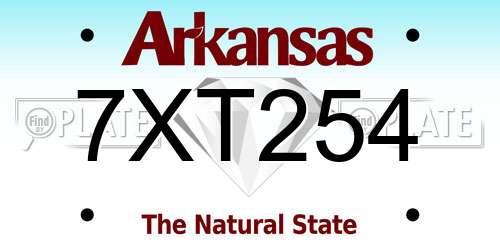 7XT254 Arkansas License Plate