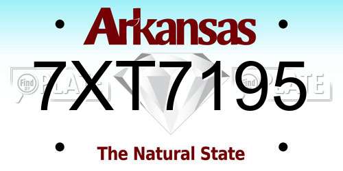 7XT7195 Arkansas License Plate