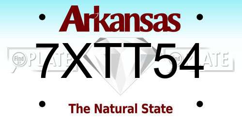 7XTT54 Arkansas License Plate