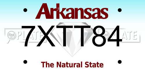 7XTT84 Arkansas License Plate