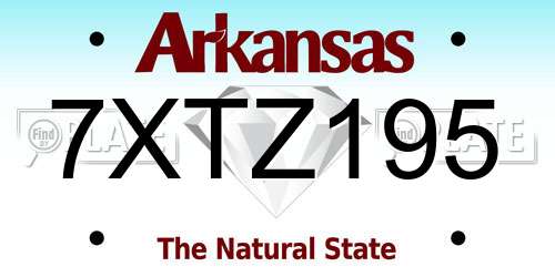 7XTZ195 Arkansas License Plate