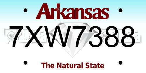 7XW7388 Arkansas License Plate