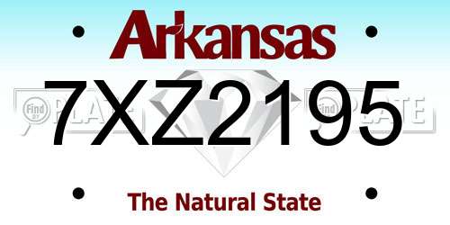 7XZ2195 Arkansas License Plate
