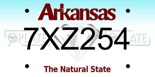 7XZ254 Arkansas License Plate
