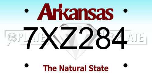 7XZ284 Arkansas License Plate