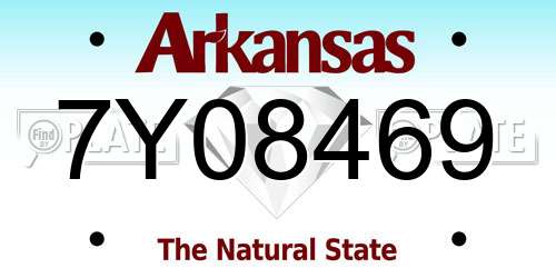 7Y08469 Arkansas License Plate